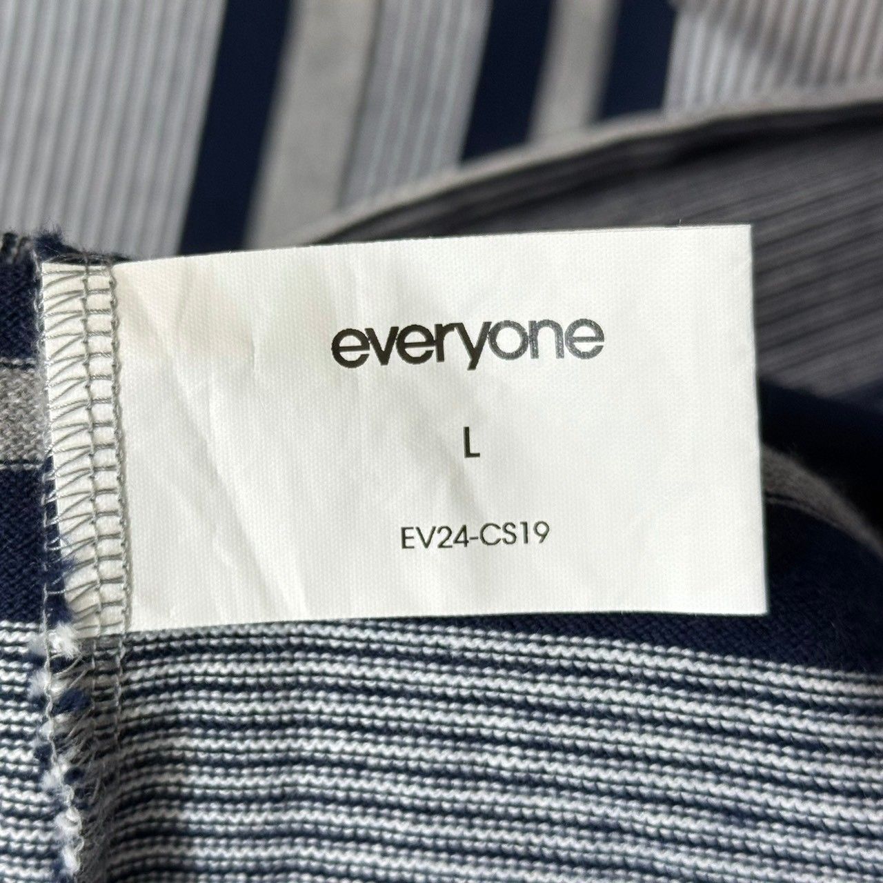 everyone エブリワン BORDER TEE ボーダーTシャツ EV24-CS19 L グレー