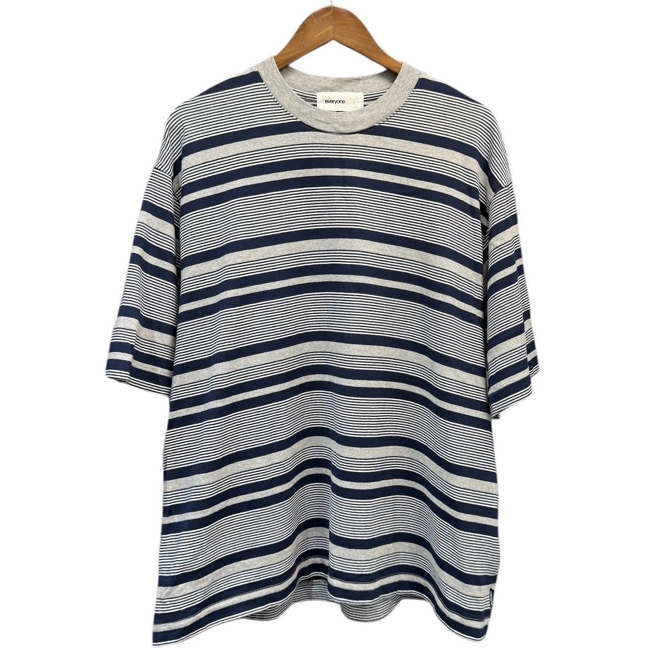 everyone エブリワン BORDER TEE ボーダーTシャツ EV24-CS19 L グレー