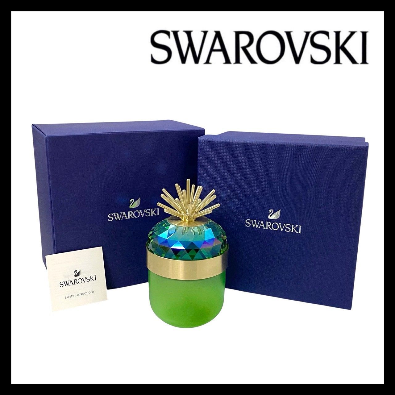 Jungle Beats デコレーションボックス Andoki ライトグリーン 黄緑 5619216 パイナップル モチーフ クリスタル ガラス 小物入れ ケース インテリア スワロフスキー SER 6031