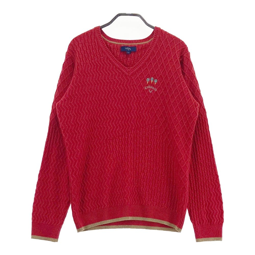 サイズ：L CALLAWAY キャロウェイ ニットセーター レッド系