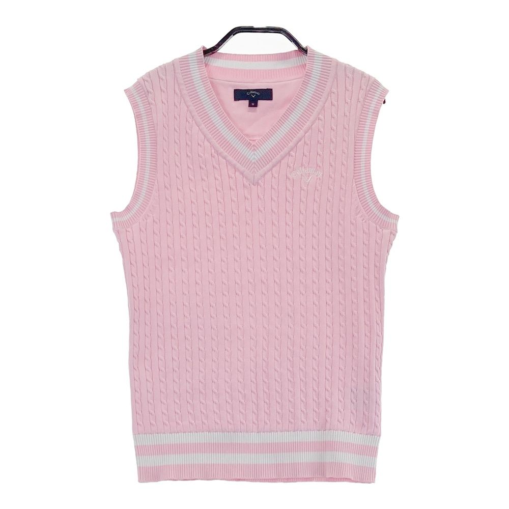 サイズ：M CALLAWAY キャロウェイ Vネック ニットベスト ピンク系