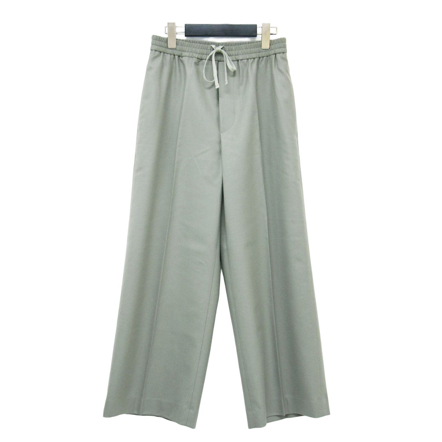 GALERIE VIE ギャルリー ヴィー パンツ グリーン サイズ:36(9号) 2| 22秋冬 ウールフランネル イージー ストレートパンツ / ワイドパンツ | センタープレス ウエストゴム ギャザー | 日本製 | ボトムス ズボン【レディース】【中古】【K4652】 GALERIE VIE ギャルリー ヴィー パンツ グリーン サイズ:36(9号) 2| 22