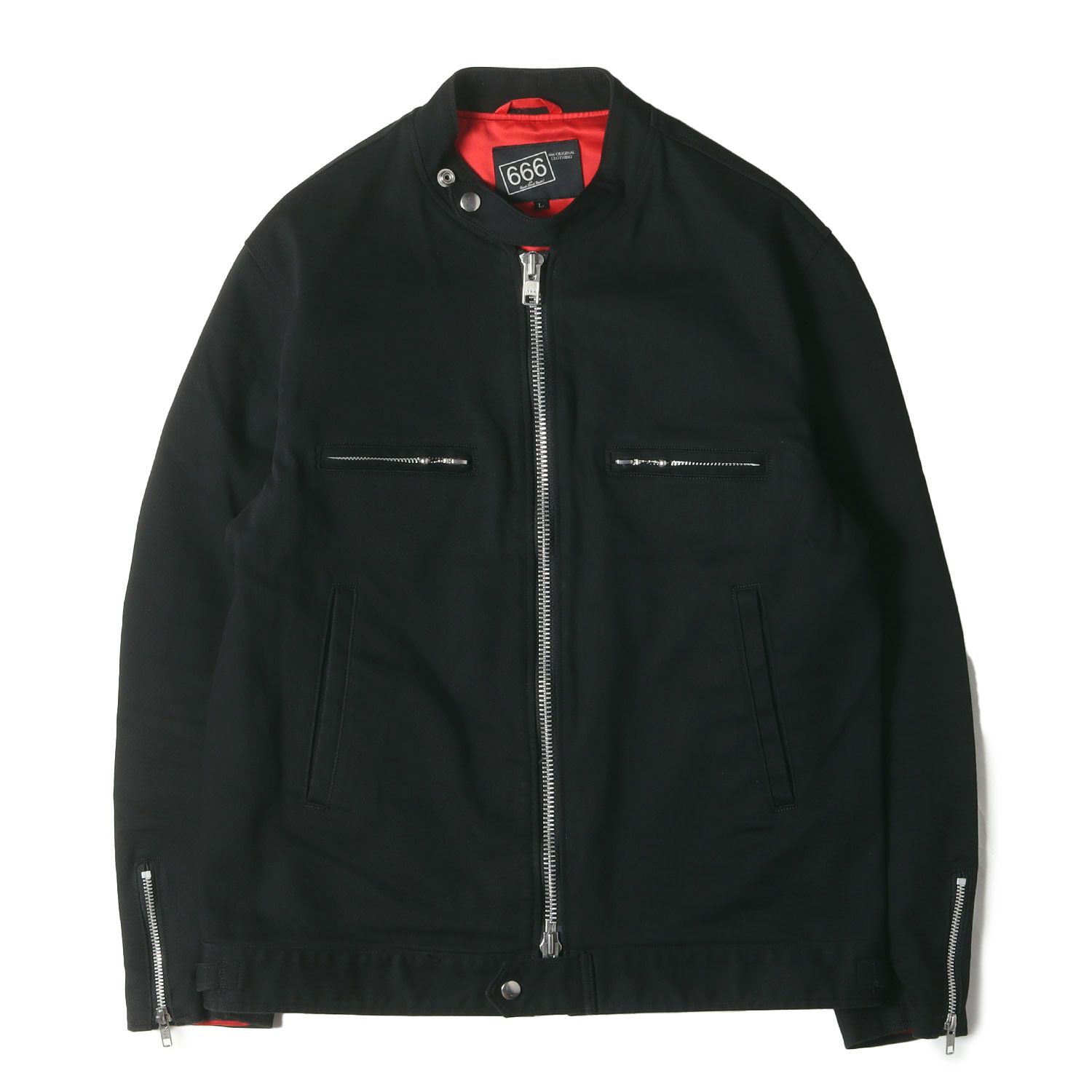 VINTAGE ライダースジャケット ブラック 666 トリプルシックス ジャケット ブラック 黒 サイズ:L | ストレッチ