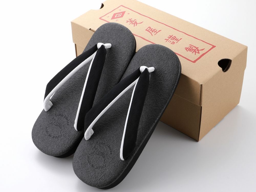 紳士用 菱屋謹製 カレンブロッソ ソフト鼻緒 メンズ カフェ草履 Ｍサイズ ダークグレー st-118-１７