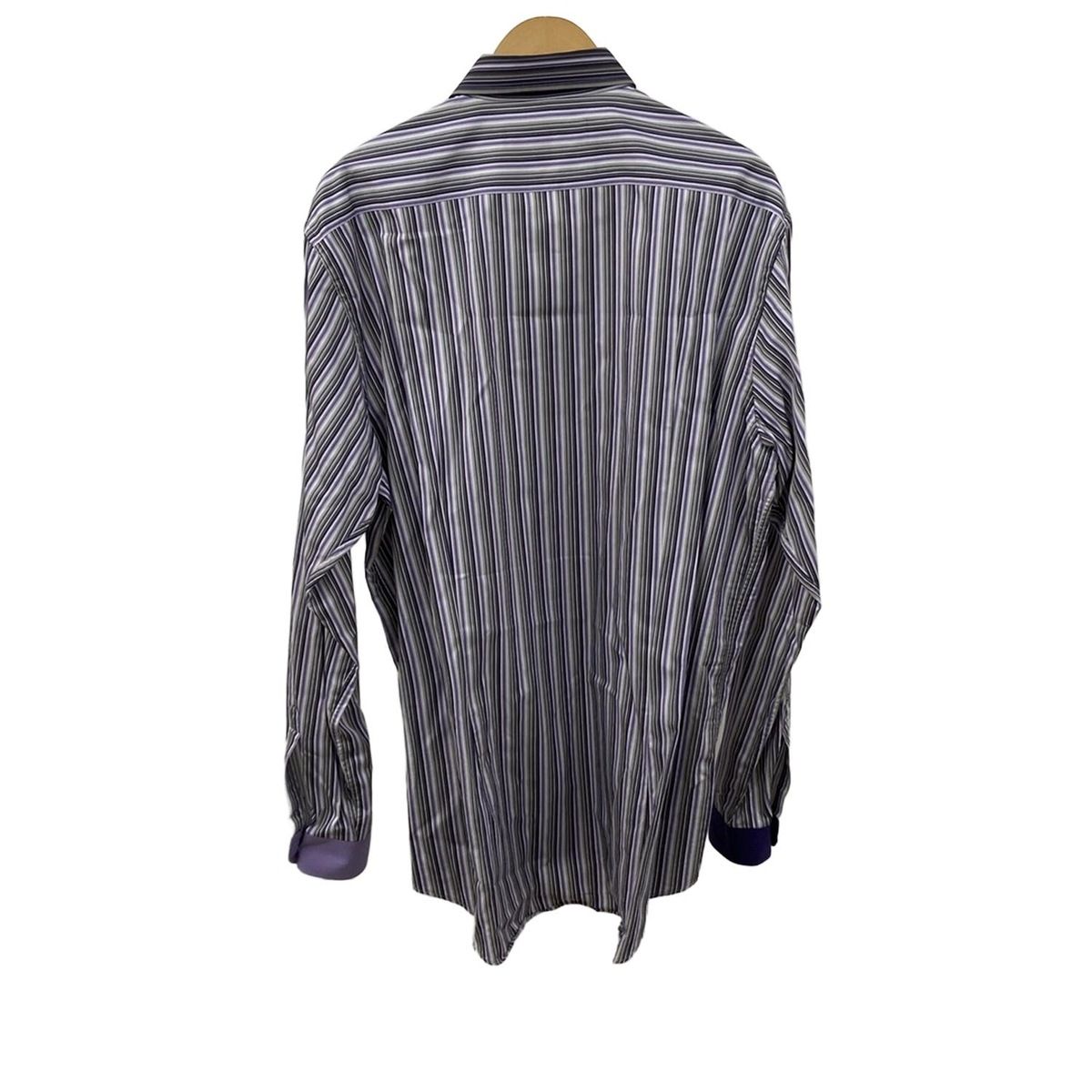 ETRO(エトロ) 長袖シャツ サイズ46 S メンズ美品 - パープル×グレー