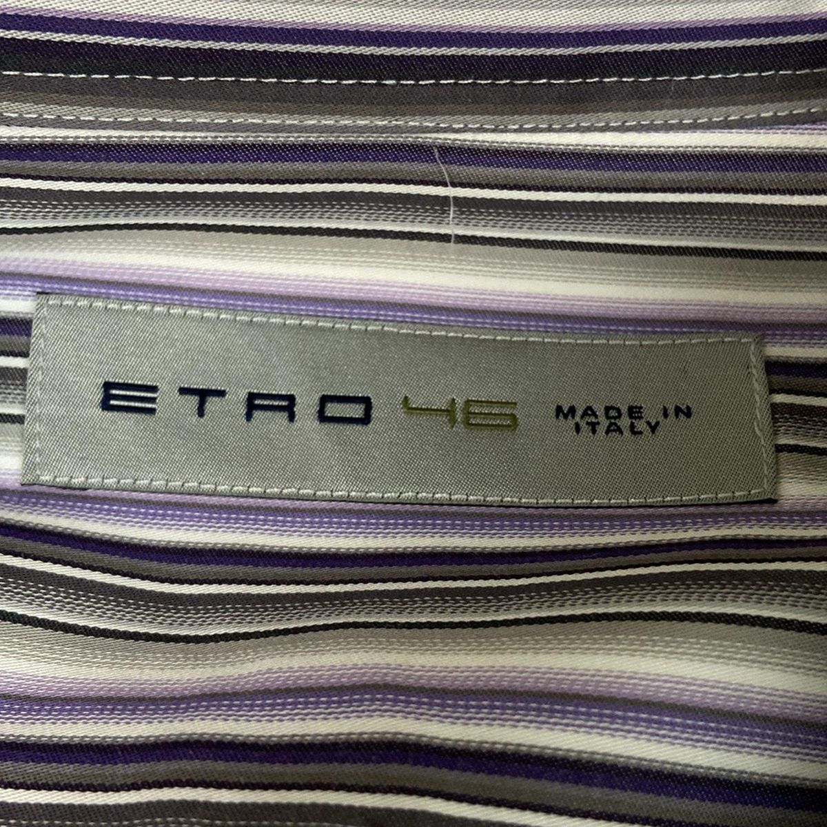 ETRO(エトロ) 長袖シャツ サイズ46 S メンズ美品 - パープル×グレー