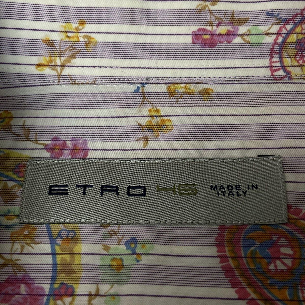 ETRO(エトロ) 長袖シャツ サイズ46 S メンズ - パープル×白×マルチ