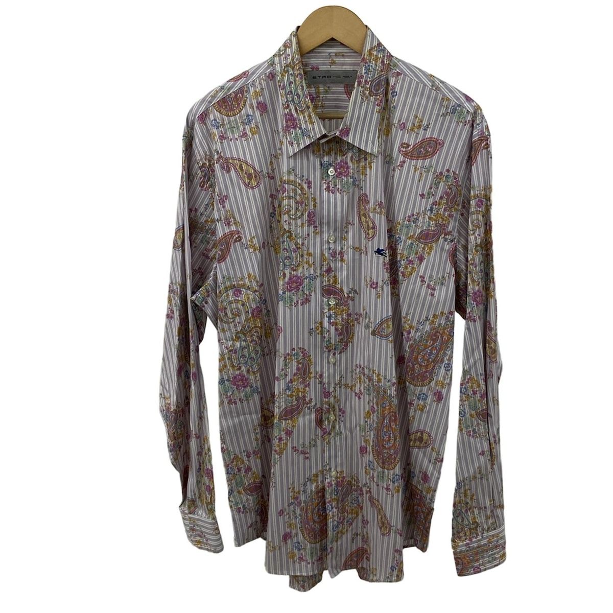 ETRO(エトロ) 長袖シャツ サイズ46 S メンズ - パープル×白×マルチ