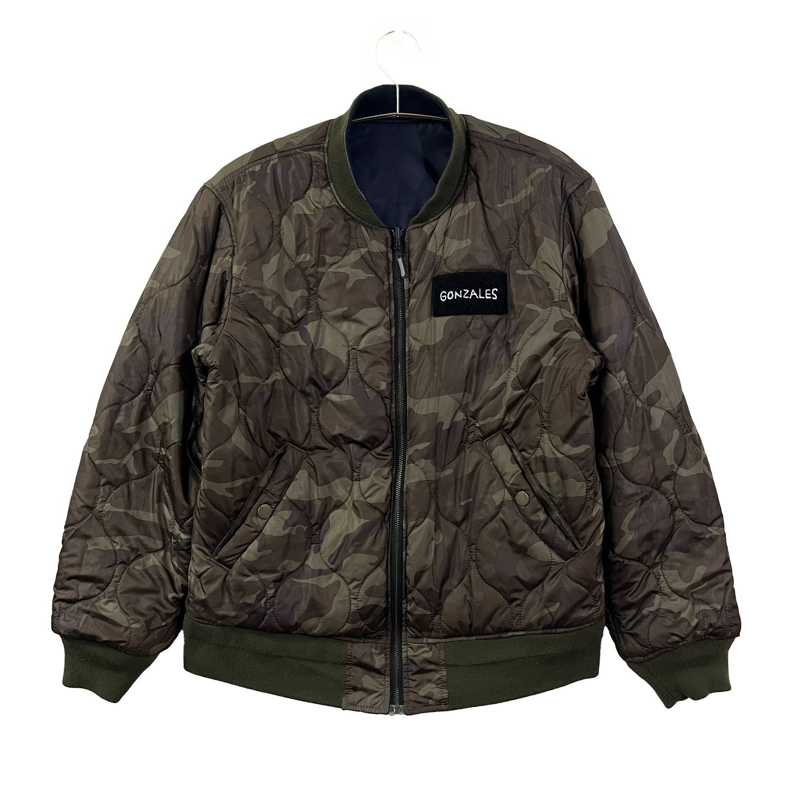 USED／メンズL】MARK GONZALES MA-1 リバーシブル ネイビー／カモフラ