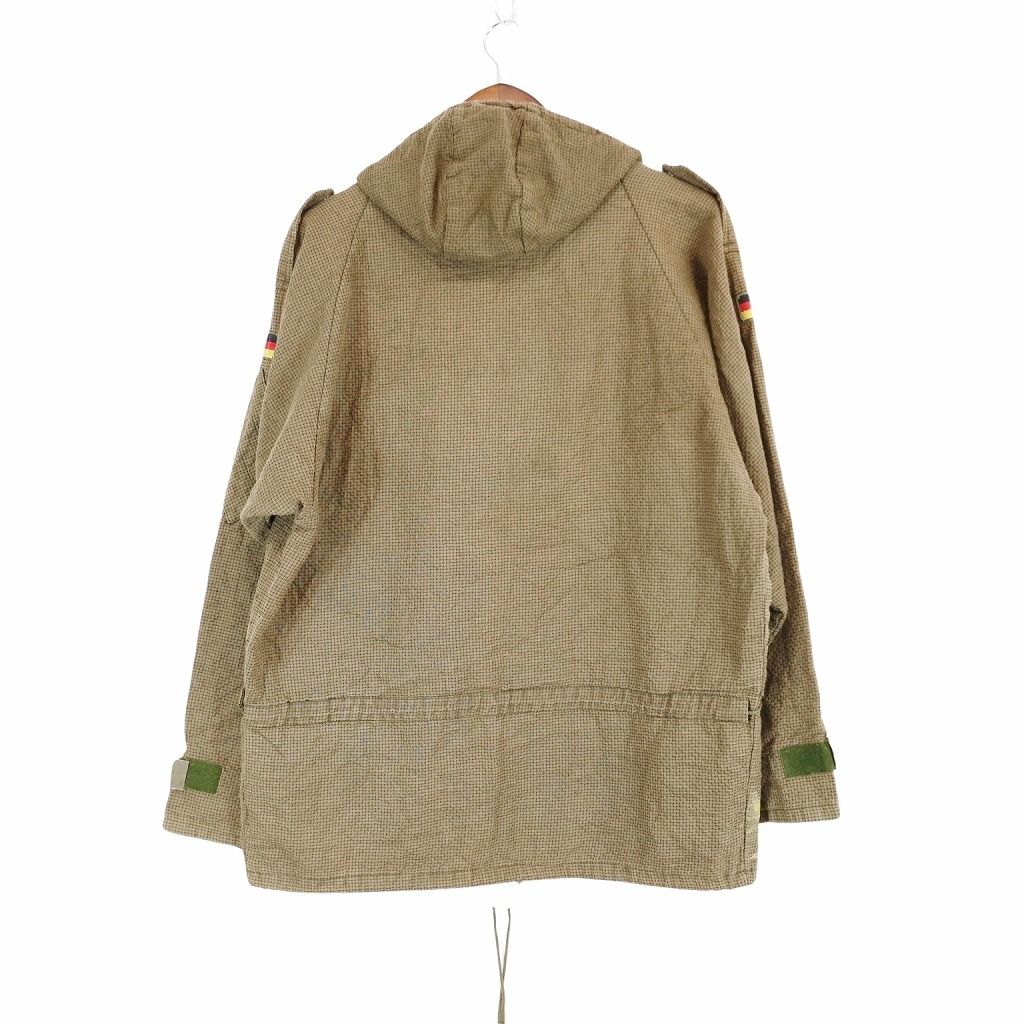 ドイツ軍 German Army スモックパーカー ジャケット ミリタリー チェック柄 オリーブ メンズ 7 O 5101 古着