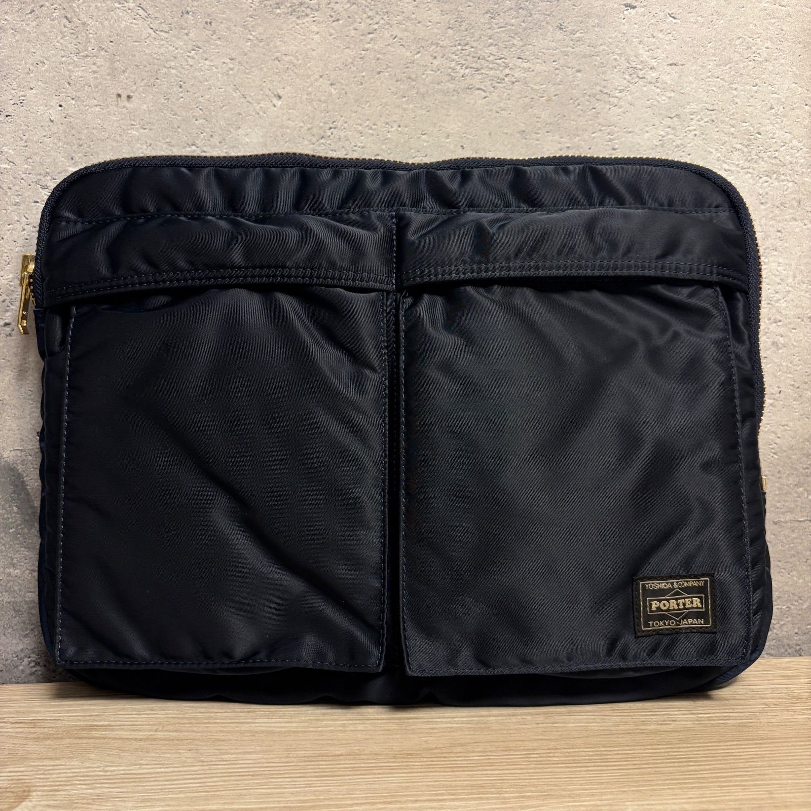 PORTER ニュータンカー 最新モデル ドキュメントケース アイアンブルー 植物由来ナイロン 最新ファスナー ポーチ