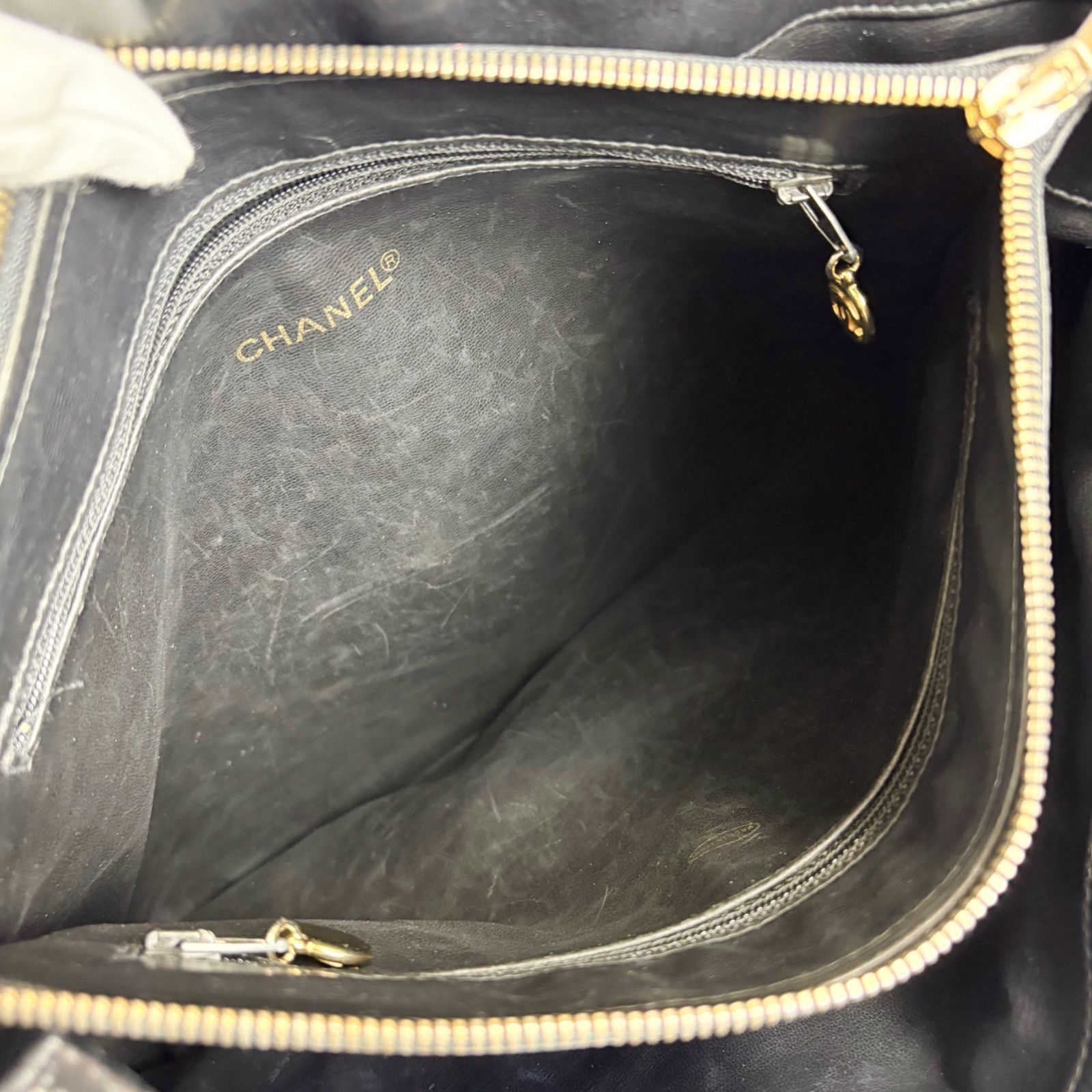 シャネル CHANEL デカココ ラムスキン トートバッグ ココマーク 