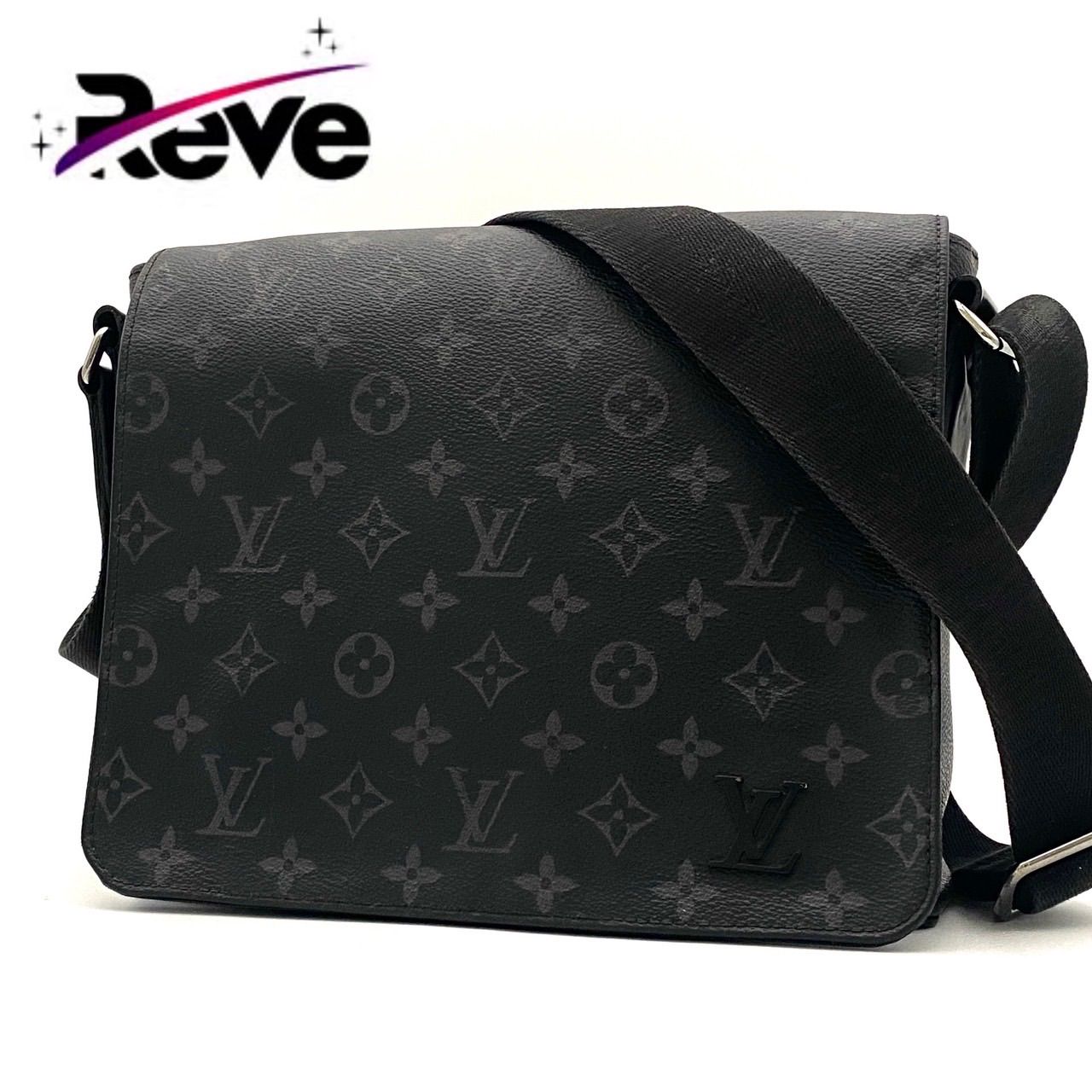 ルイヴィトン モノグラム エクリプス ディストリクトPM メッセンジャーバッグ 黒 ショルダーバッグ 斜めがけ ブラック