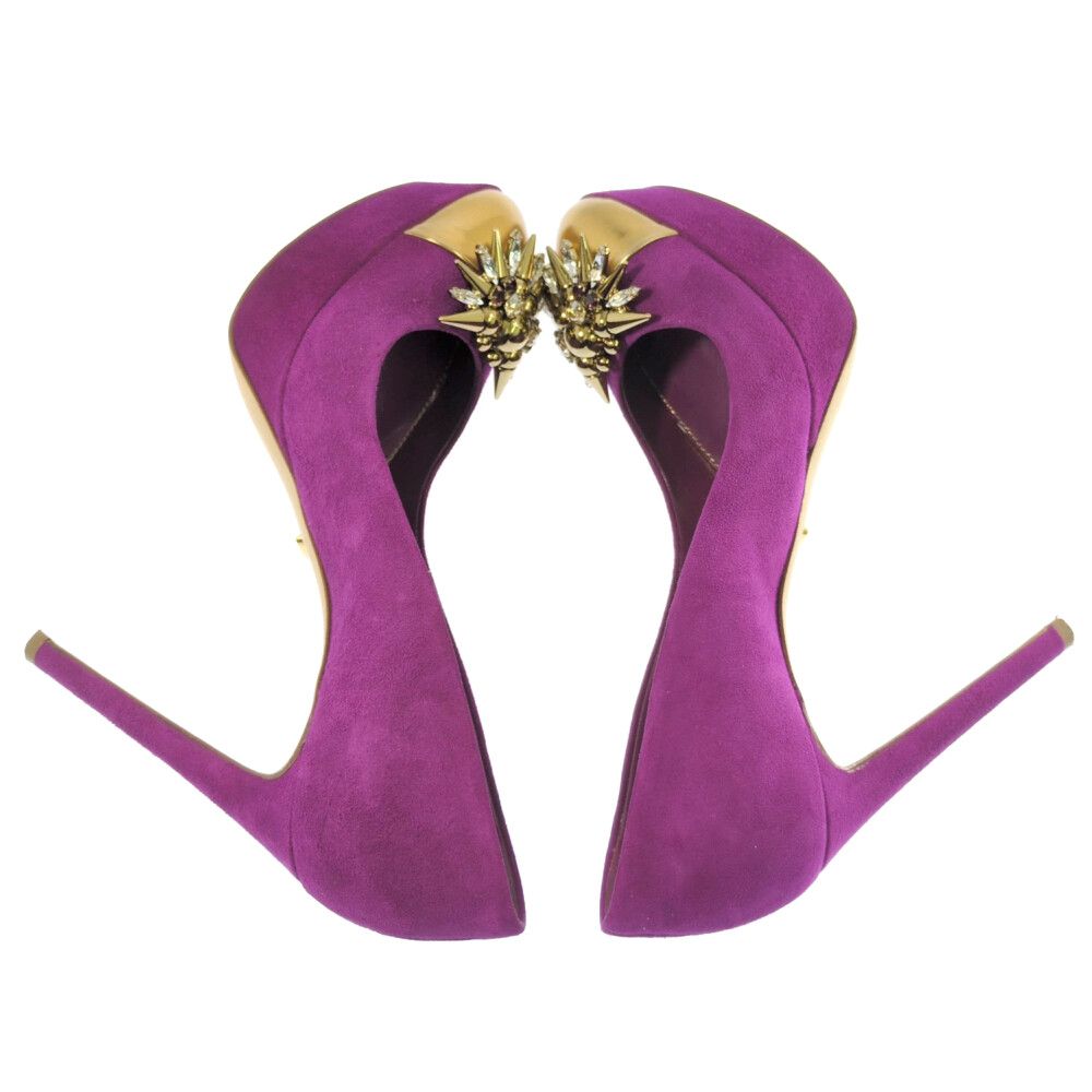 sergio rossi セルジオロッシ スエード・パンプス靴/36 1/2/パープル