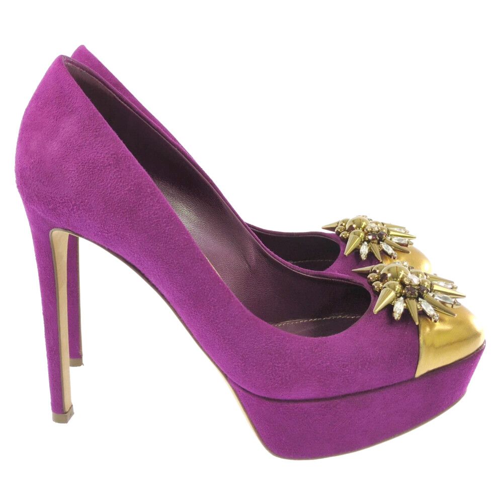 sergio rossi セルジオロッシ スエード・パンプス靴/36 1/2/パープル