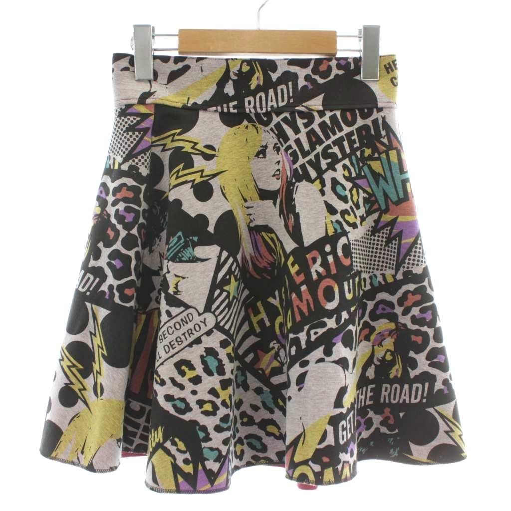 ヒステリックグラマー HYSTERIC GLAMOUR フレアスカート ミニ アメコミ