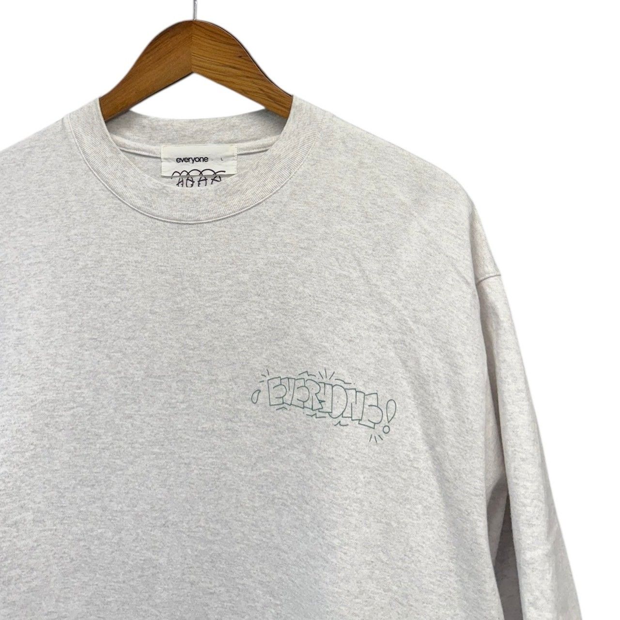 everyone j.30000 L/S TEE ロンT アッシュグレーM everyone エブリワン 23SS J.30000 グラフィティデザインTシャツ EV