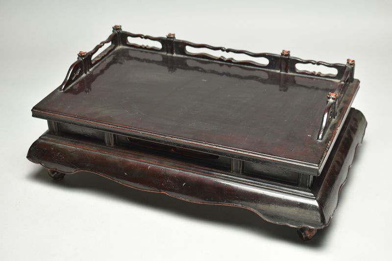 蔵A 5773 b 仏教古美術 黒漆塗り 仏前台 桃山～江戸初期