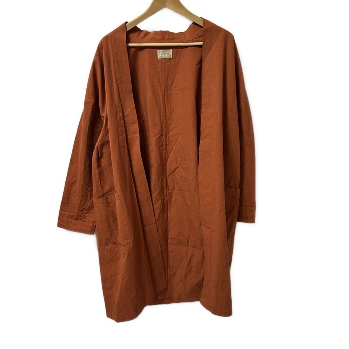 ナカガワマサシチショウテン カーディガン サイズL レディース オレンジ 長袖 ロング丈