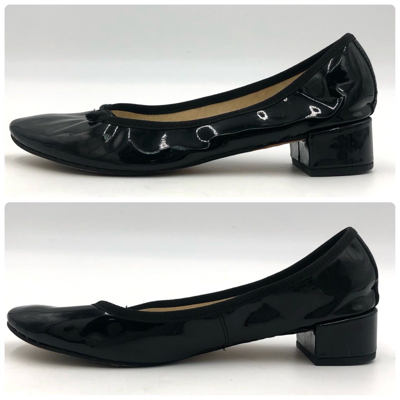 美品】レペット 38 1/2 約24cm相当 黒 パテントレザー バレエシューズ