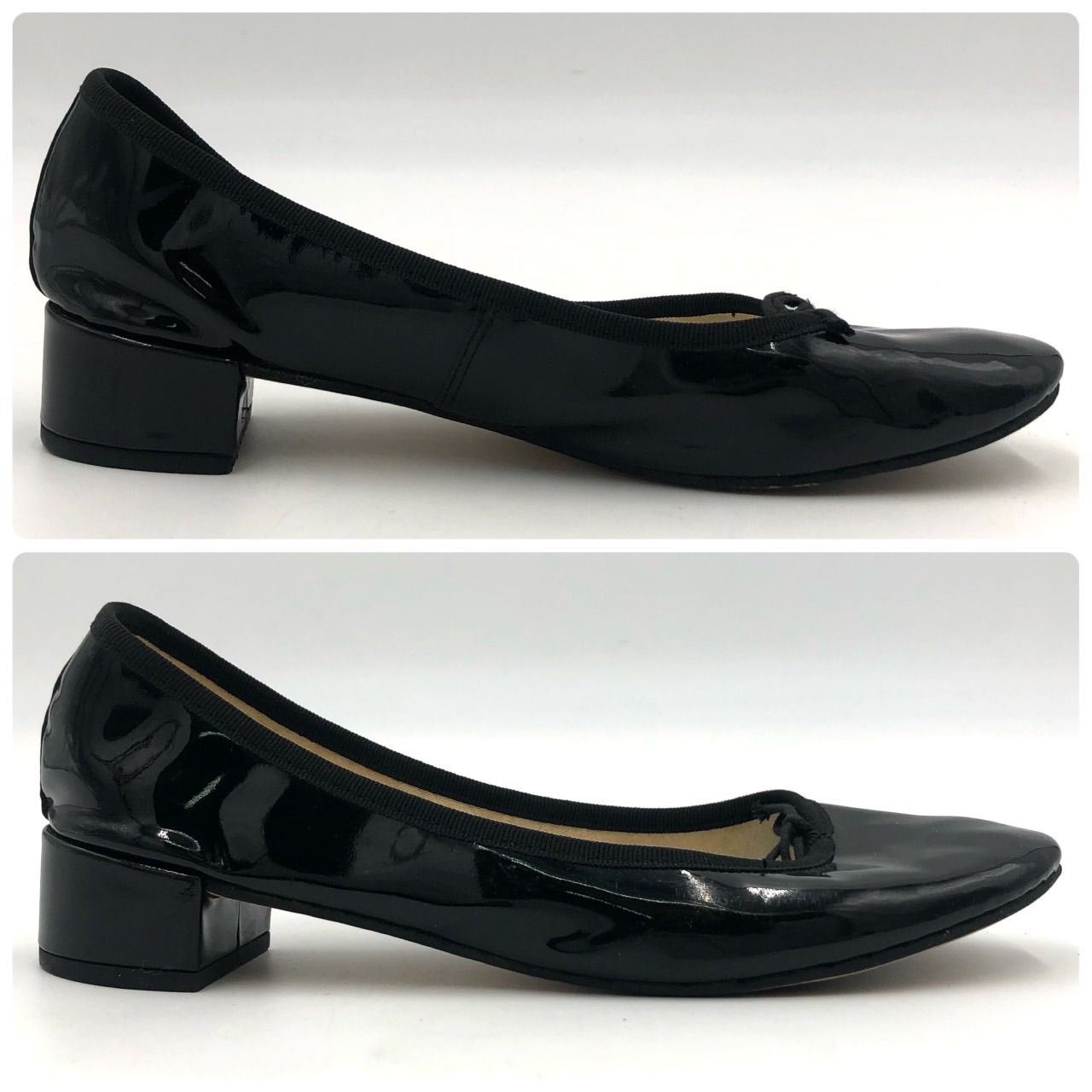 美品】レペット 38 1/2 約24cm相当 黒 パテントレザー バレエシューズ
