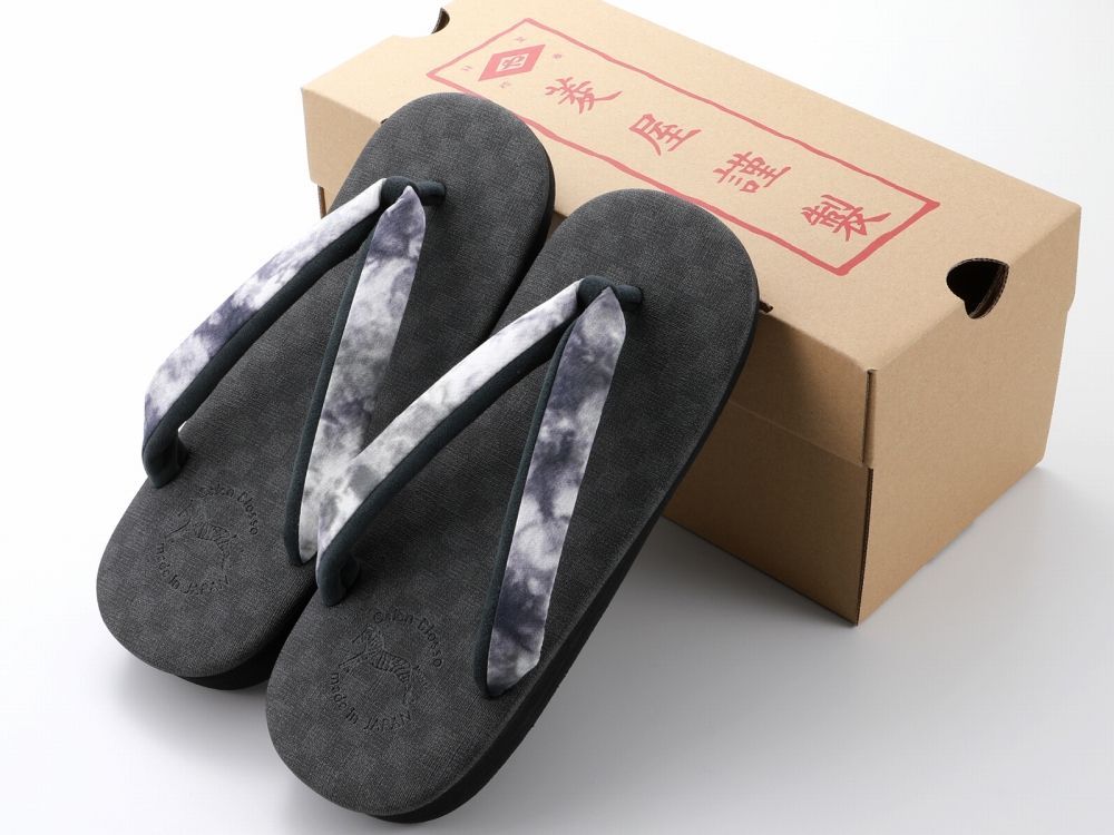 紳士用 菱屋謹製 カレンブロッソ ソフト鼻緒 メンズ カフェ草履 Ｍサイズ ダークグレー st-118-１８