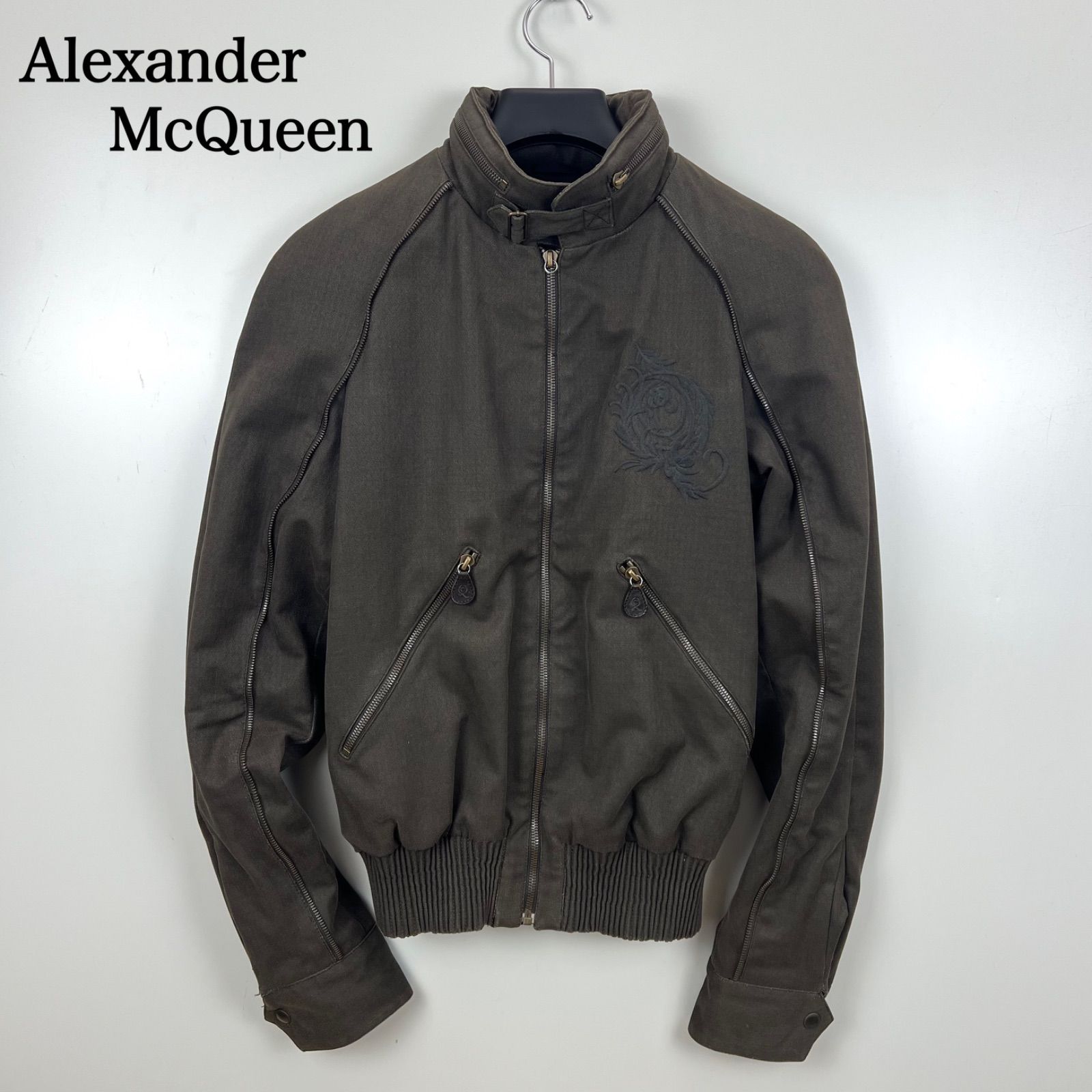 Alexander McQueen 00s 2006 y2k archive zip blouson jacket 44