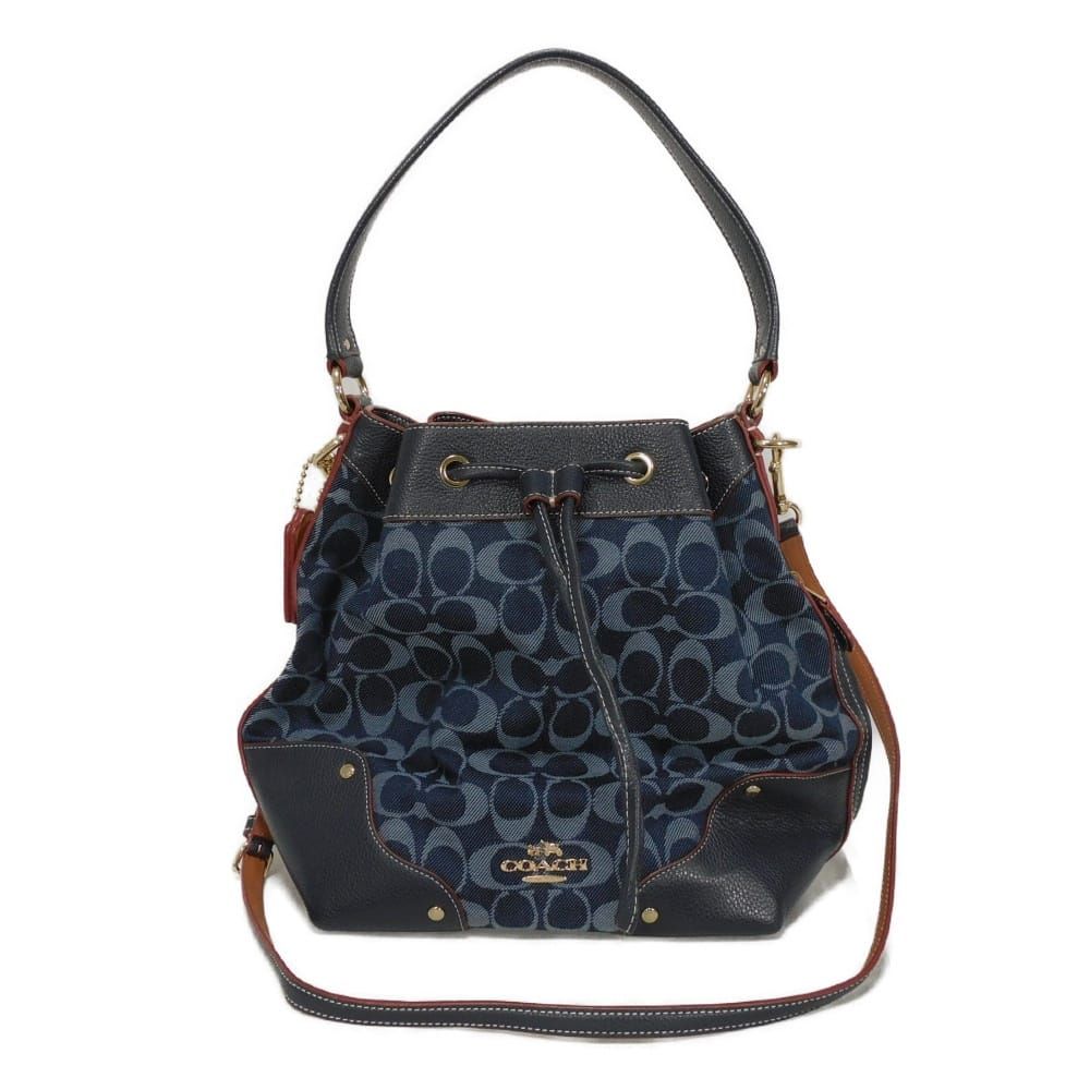 レディース COACH コーチ シグネチャー ミッキー ドローストリング 