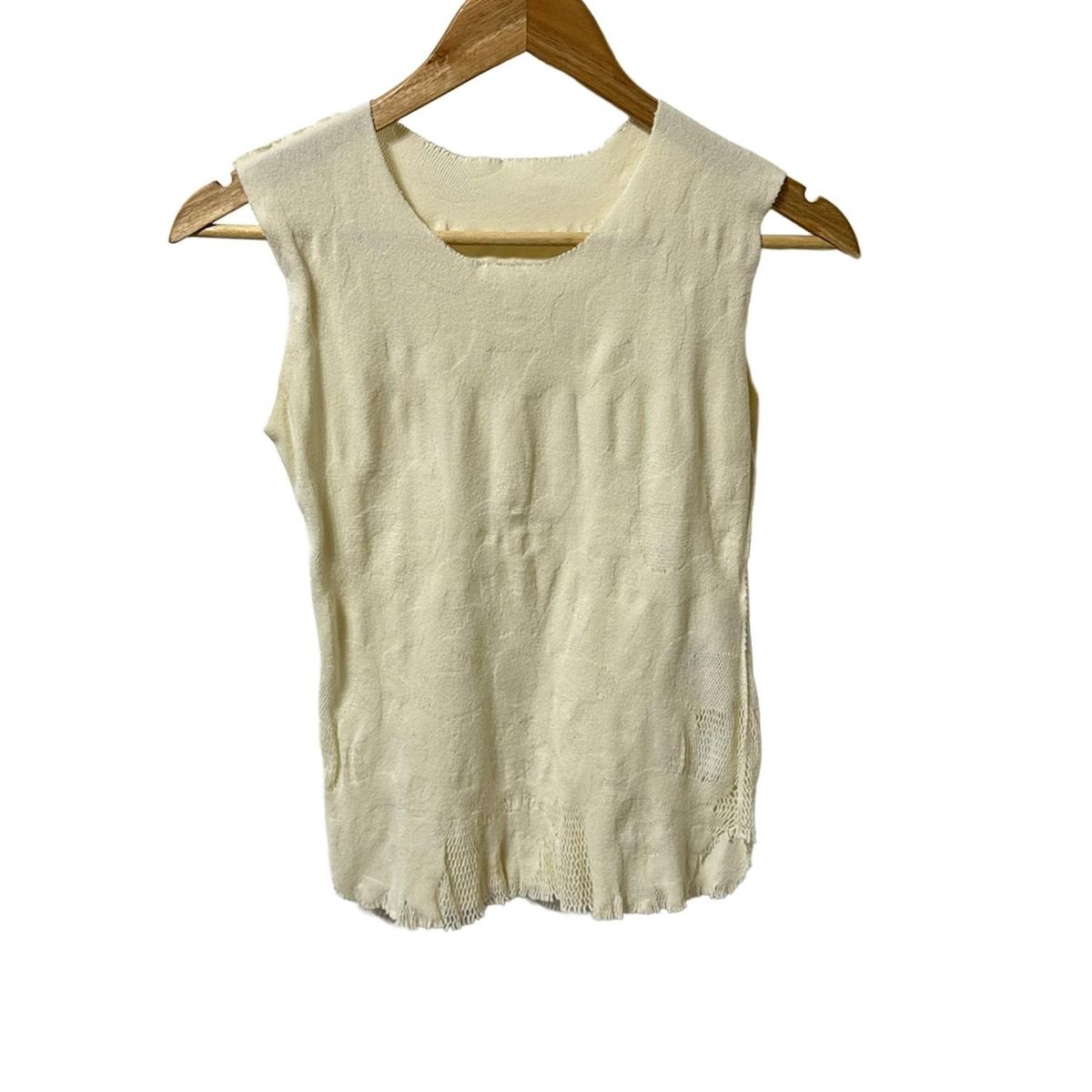 A POC イッセイミヤケ ノースリーブカットソー サイズ2 M レディース アイボリー ハイネック