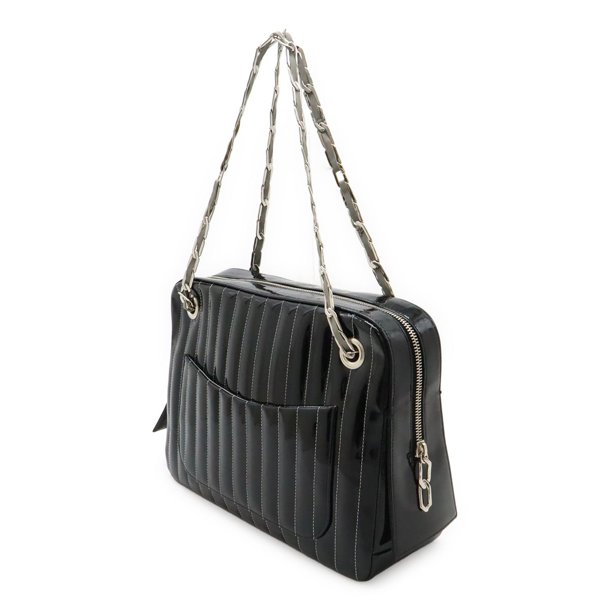 【CHANEL マドモアゼル シルバーチェーンバッグ】 CHANEL シャネル ニューマドモアゼル チェーンショルダー ショルダー