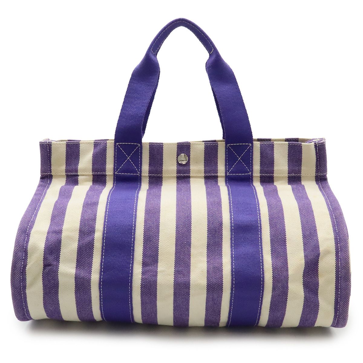 HERMES エルメス カンヌMM トートバッグ ハンドバッグ ストライプ