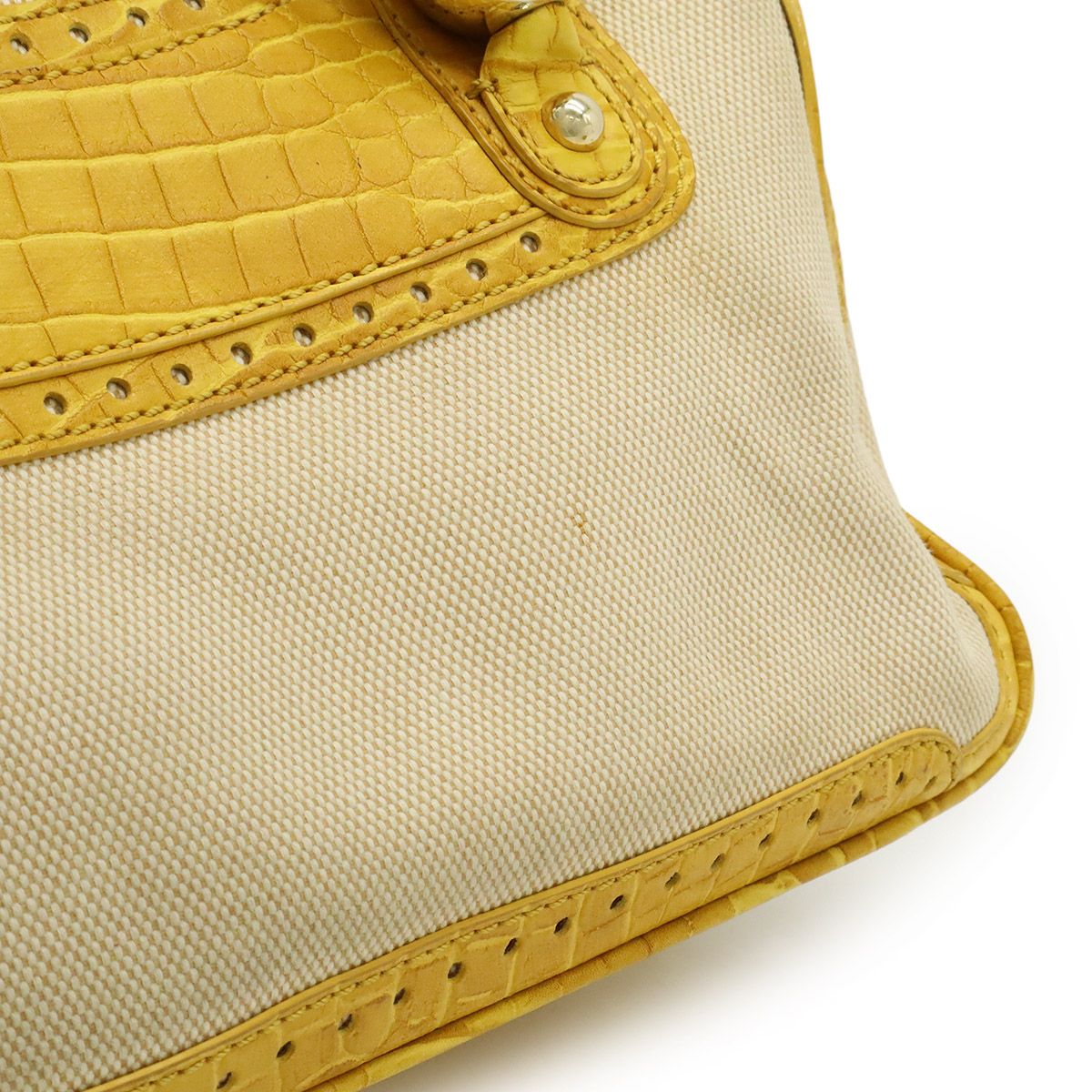 CELINE セリーヌ マカダム ブギーバッグ ハンドバッグ クロコ調 レザー