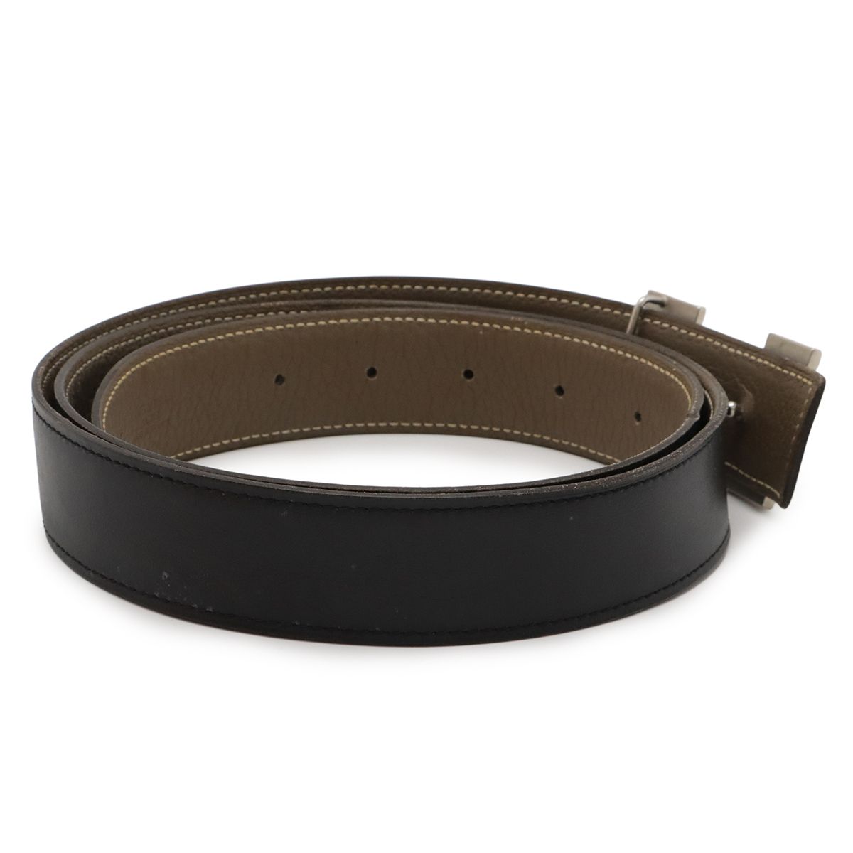 HERMES エルメス Hベルト Hバックル リバーシブル ボックスカーフ BOX