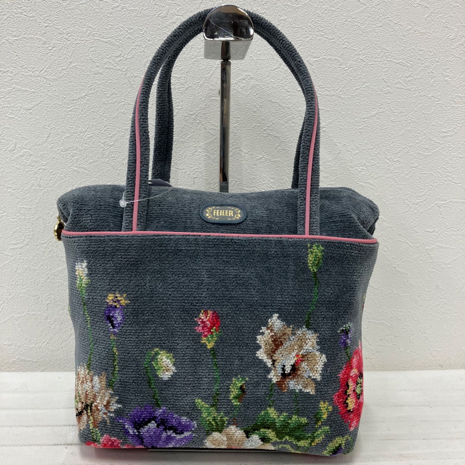 6841 FEILER フェイラー ハンドバッグ トートバッグ ラビリンス グレー