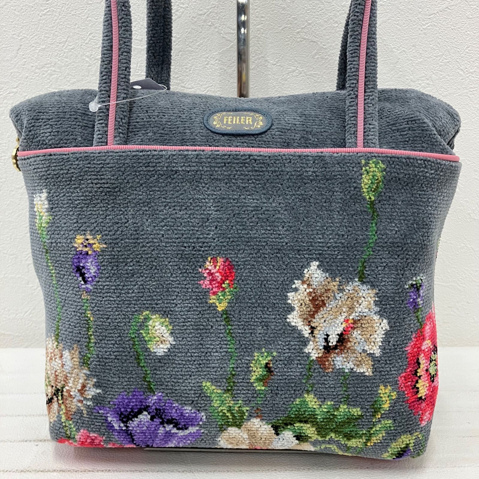 6841 FEILER フェイラー ハンドバッグ トートバッグ ラビリンス グレー
