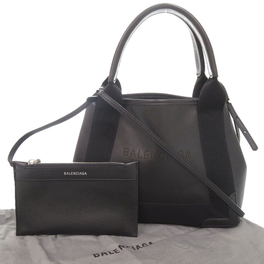 美品 バレンシアガ ネイビーカバスXS レザー ブラック 2WAY