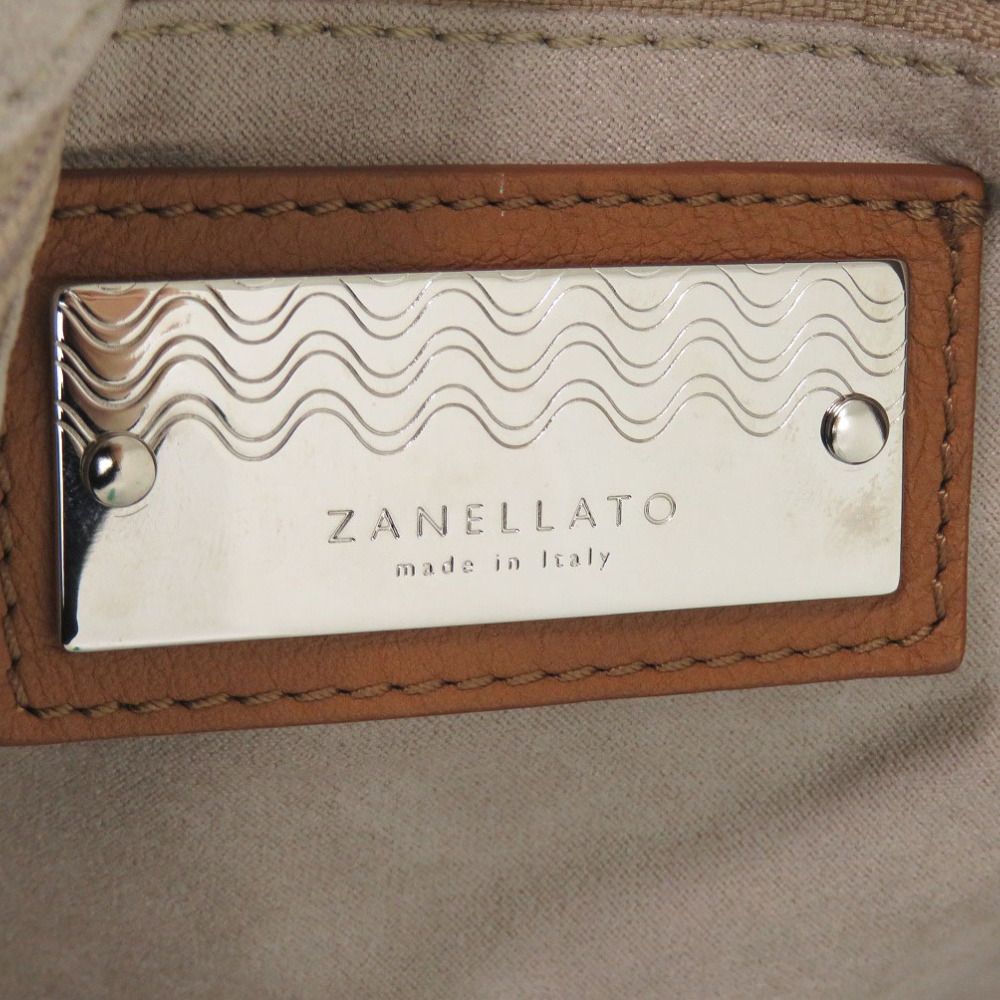 美品 ザネラート 2WAY PVC/レザー ブラウン ボストンバッグ 茶 0622