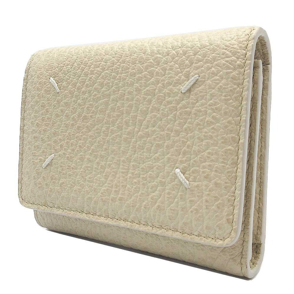 メゾンマルジェラ P 4455 財布 三つ折り財布 Maison Margiela 11 レザー 4ステッチ ジップ トリフォールド ウォレット レディース