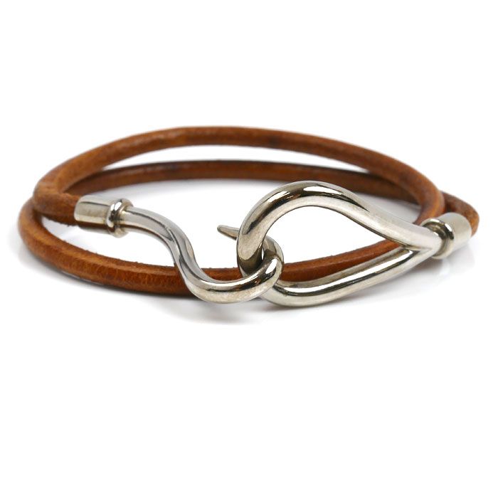 Hermès　エルメス　ジャンボブレスレット　レザー HERMES エルメス レザー 2連 ジャンボ ブレスレット 16.5cm レディース