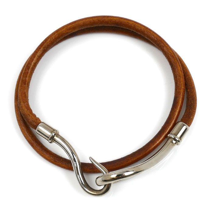 HERMES エルメス レザー 2連 ジャンボ ブレスレット 16.5cm レディース