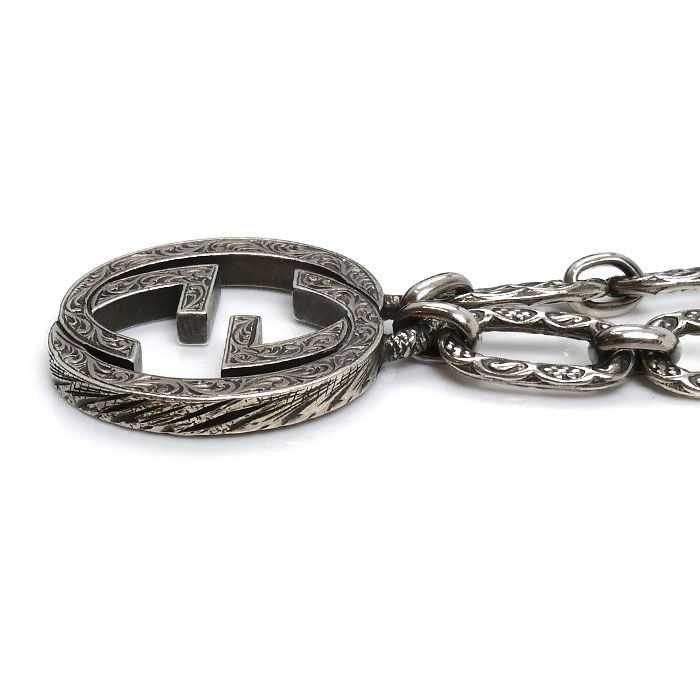 GUCCI グッチ シルバー925 アラベスク インターロッキングG ネックレス