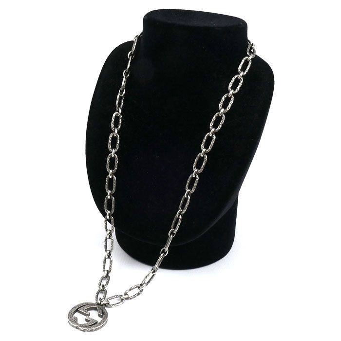 GUCCI グッチ シルバー925 アラベスク インターロッキングG ネックレス