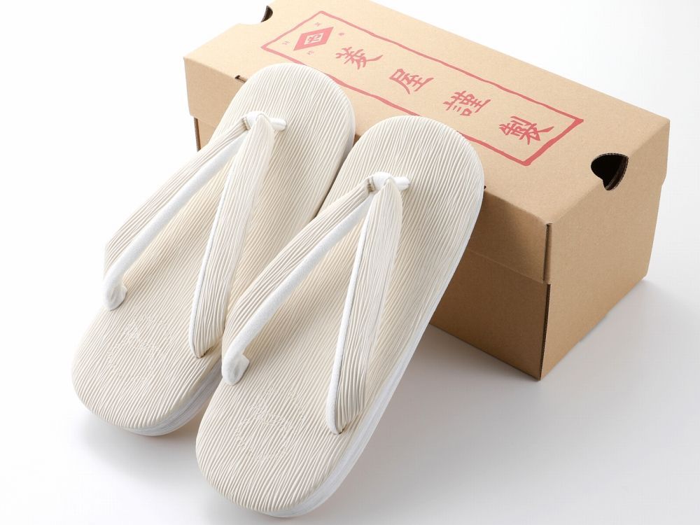 紳士用 菱屋謹製 カレンブロッソ ソフト鼻緒 メンズ カフェ草履 Ｍサイズ アイボリー st-118-２１