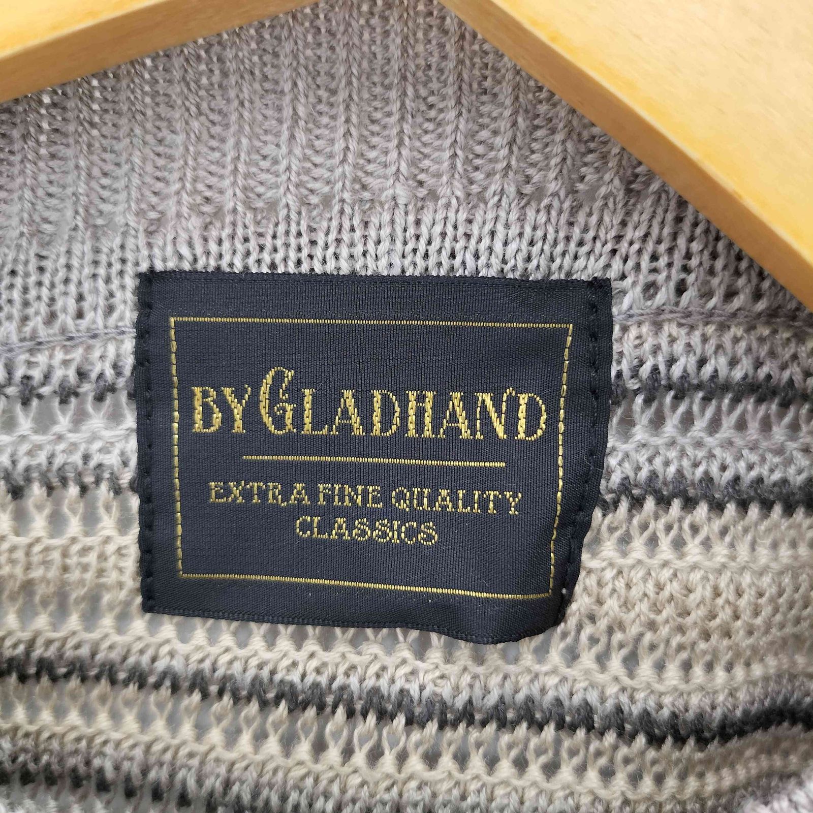 BY GLADHAND(バイグラッドハンド) Voyage L/S Raglan Sweater ボヤージュ ラグランスリーブ 3D リネンニット セーター メンズ  L【中古】【ブランド古着バズストア】 バイグラッドハンド BY GLADHAND VOYAGE L/S RAGLAN SWEATER