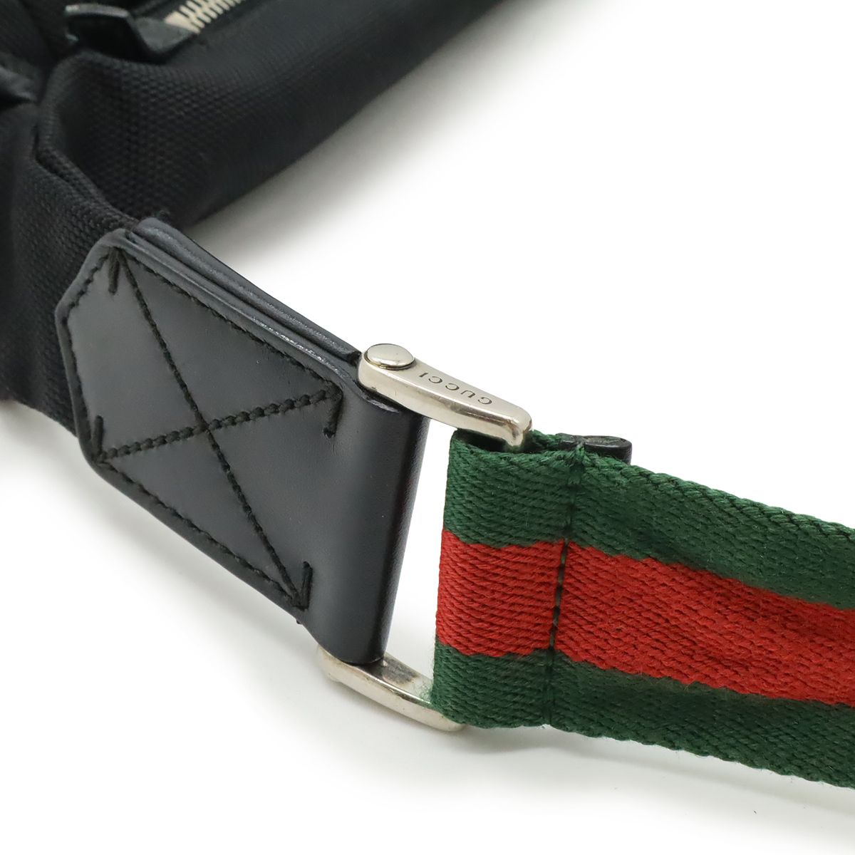 美品 GUCCI ボディバッグ キャンバス グリーン シェリーライン レザー GUCCI グッチ シェリーライン ボディバッグ ショルダーバッグ 斜め掛け