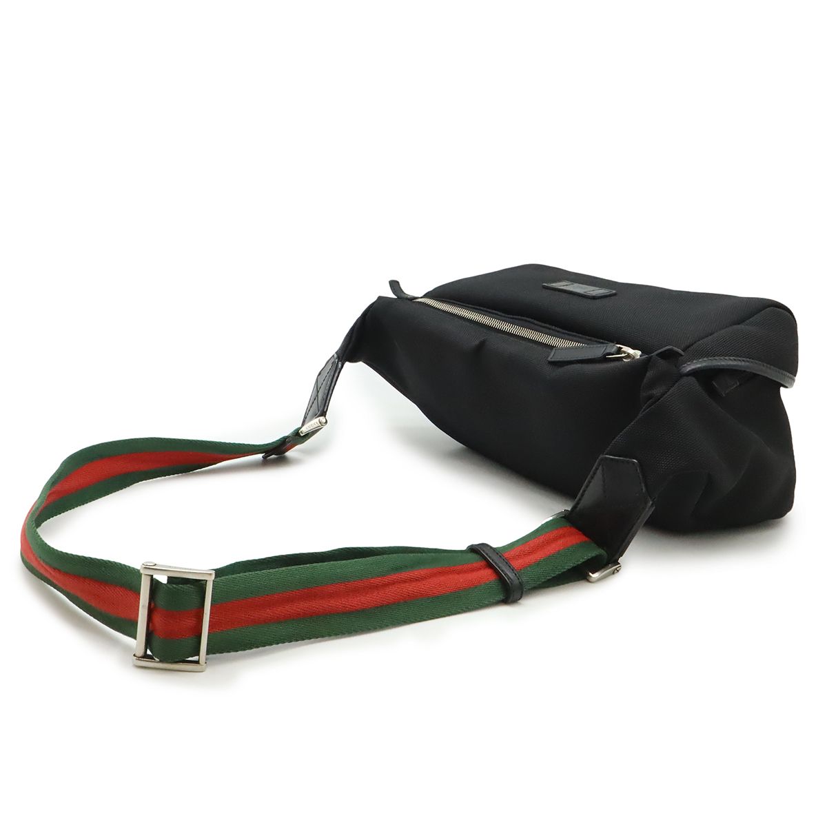 美品 GUCCI ボディバッグ キャンバス グリーン シェリーライン レザー GUCCI グッチ シェリーライン ボディバッグ ショルダーバッグ 斜め掛け