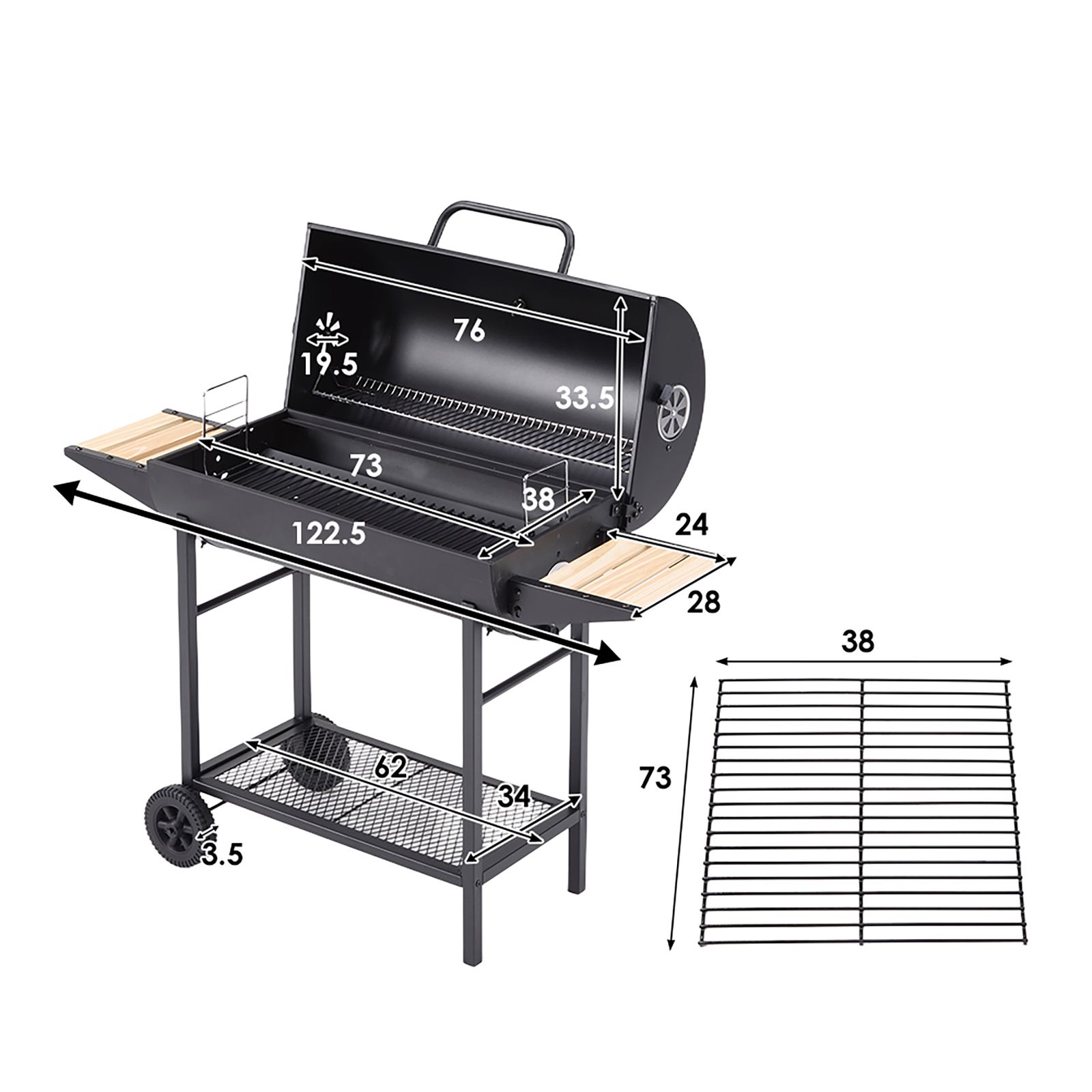 02/25再入荷予定」バーベキューコンロ 大型 BBQグリル 焼き網付き 温度