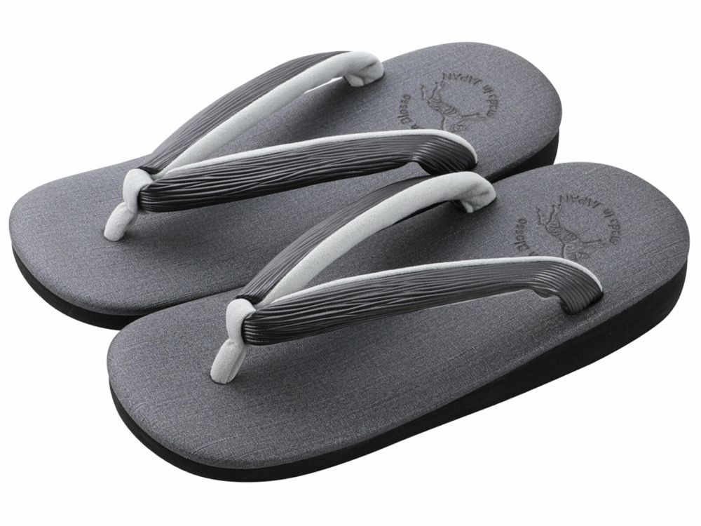 紳士用 菱屋謹製 カレンブロッソ ソフト鼻緒 メンズ カフェ草履 Ｍサイズ グレー st 118 ２２