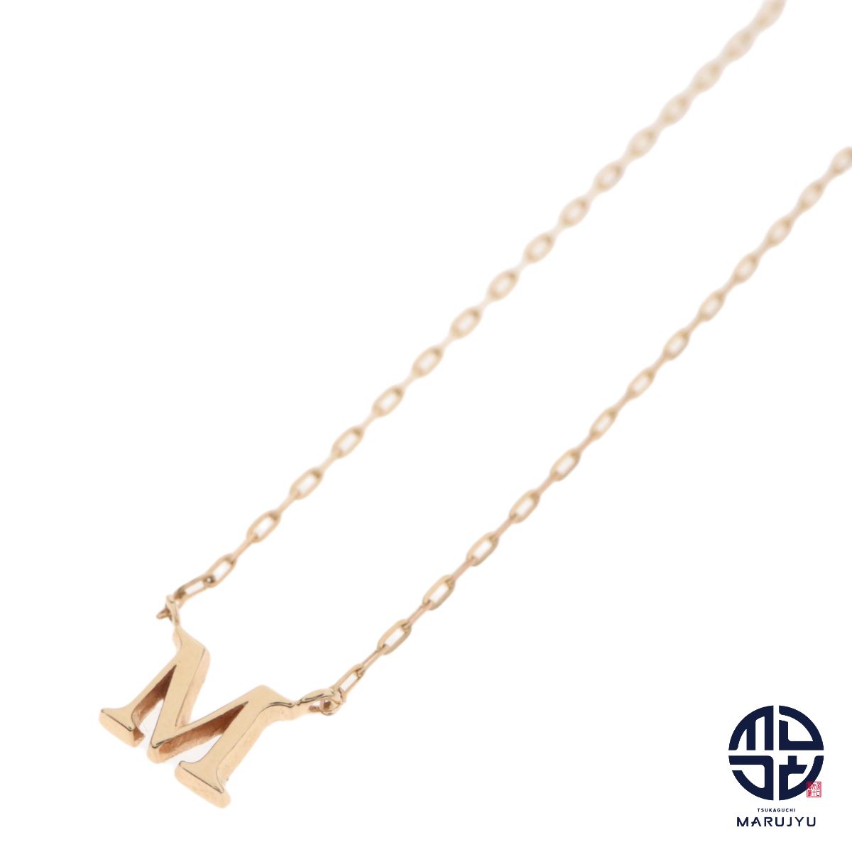 ete エテ K10YG 10金イエローゴールド 「M」 イニシャル ネックレス