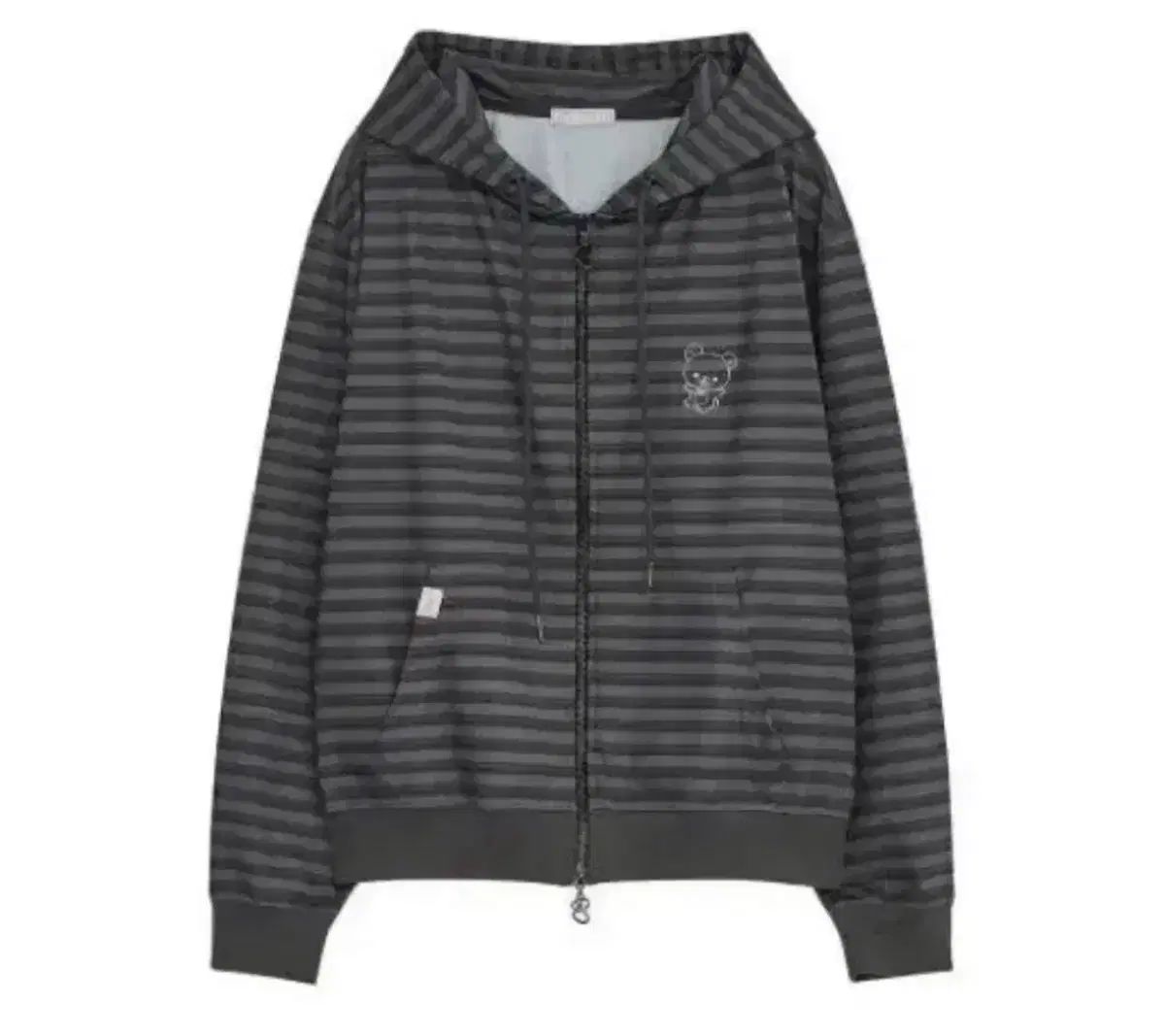 85 み ハグユアースキン コリラックマ フーディー ジップアップ チャコール ジョガーパンツ ストライプ